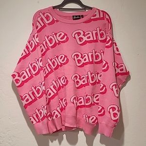 NWT Barbie Pink Crewneck Sweater L